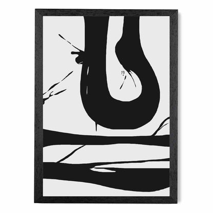 Abstract Grey, Black Graphical Strokes No 1 Art Poster | Wall Art Plaza