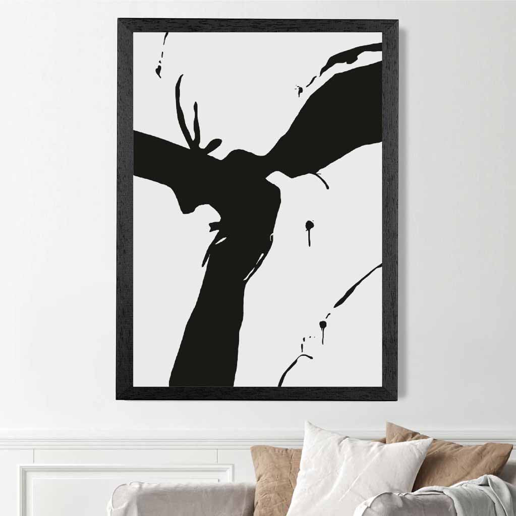 Abstract Grey, Black Graphical Strokes No 2 Art Poster | Wall Art Plaza