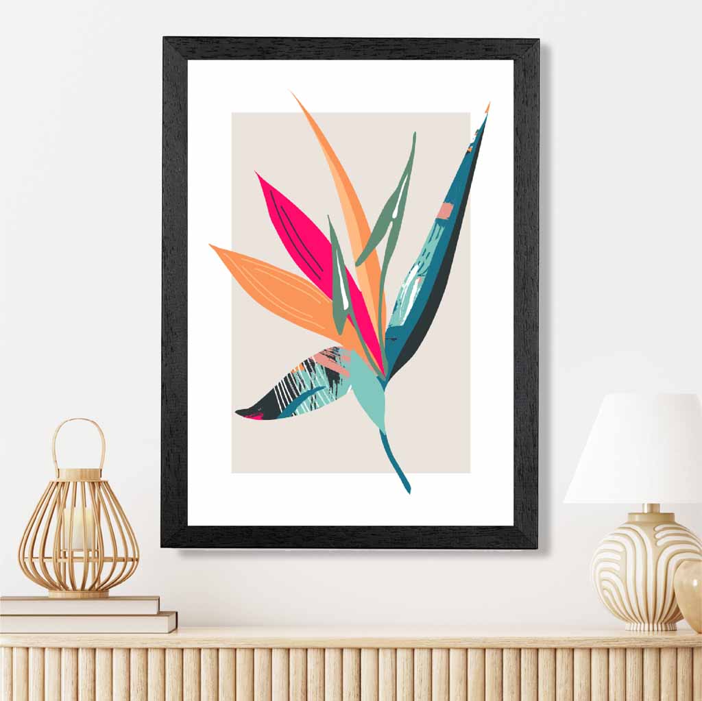 Boho Botanical Pink, Orange Floral Leaf No 2 Art Print | Wall Art Plaza