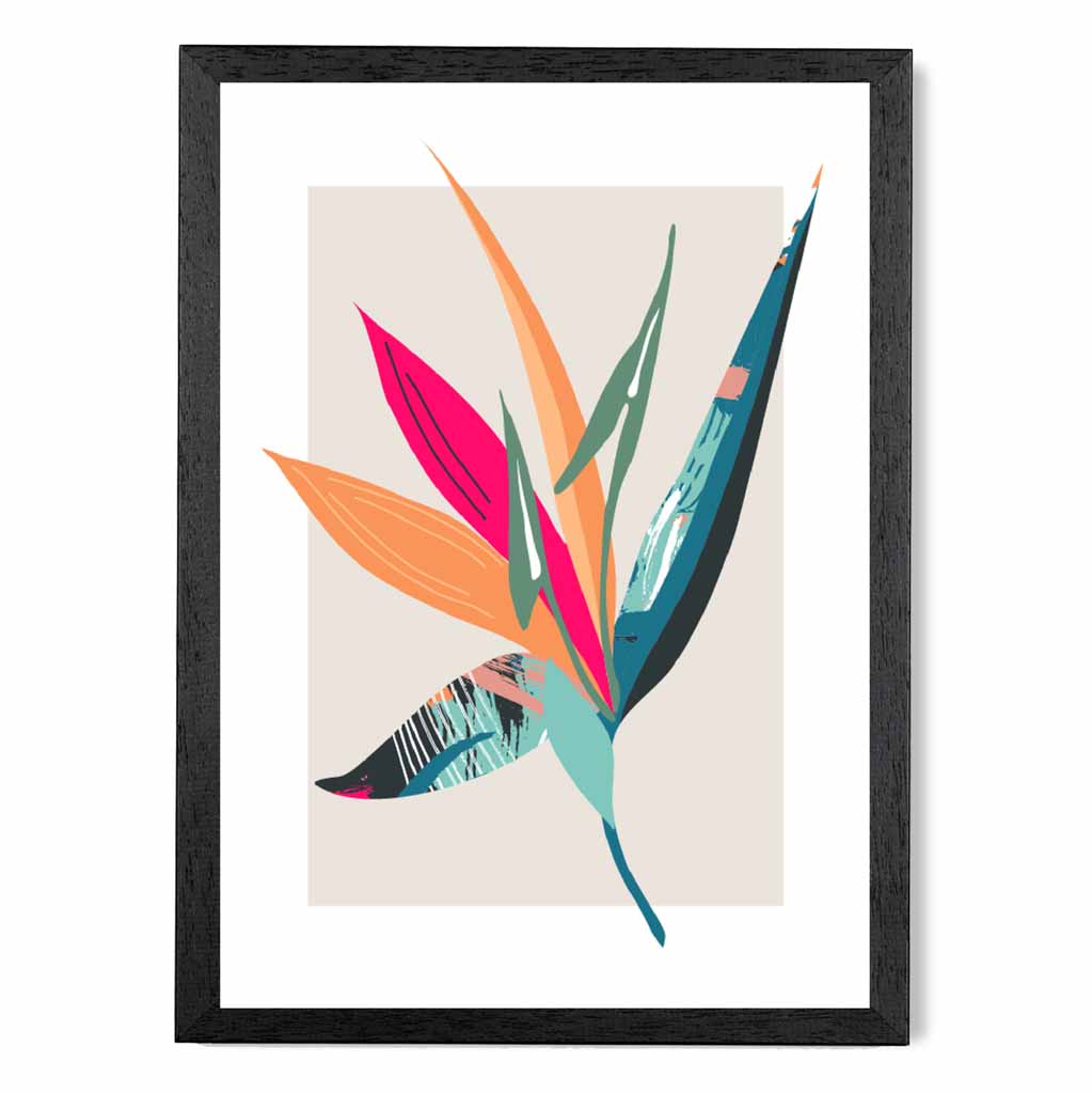 Boho Botanical Pink, Orange Floral Leaf No 2 Art Print | Wall Art Plaza