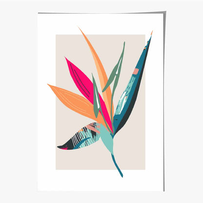 Boho Botanical Pink, Orange Floral Leaf No 2 Art Print | Wall Art Plaza