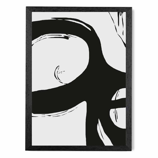 Abstract Grey, Black Graphical Strokes No 3 Art Poster | Wall Art Plaza