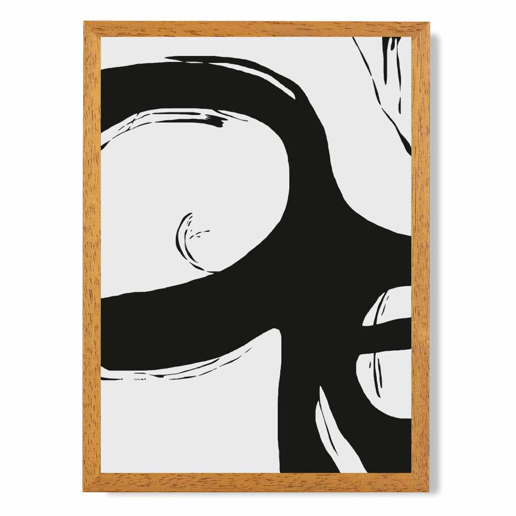 Abstract Grey, Black Graphical Strokes No 3 Art Poster | Wall Art Plaza