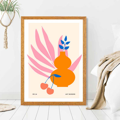 Boho  Orange, Pink Home Décor Art Print | Wall Art Plaza