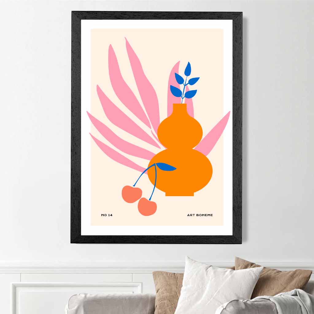 Boho  Orange, Pink Home Décor Art Print | Wall Art Plaza