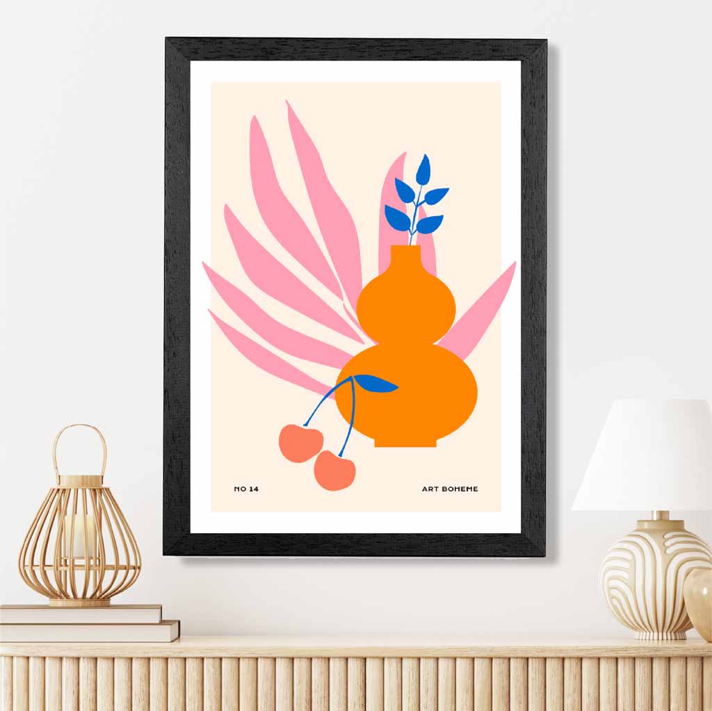 Boho  Orange, Pink Home Décor Art Print | Wall Art Plaza