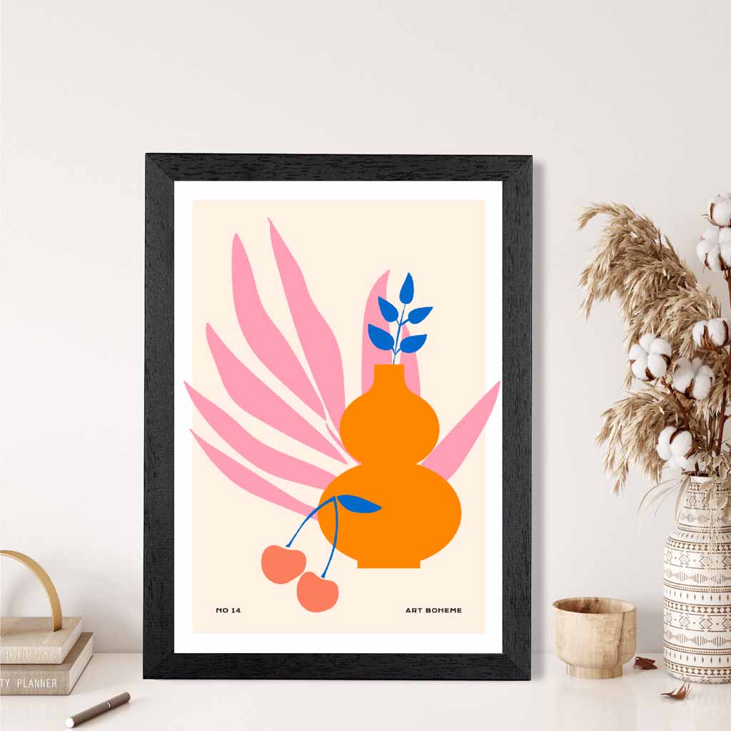 Boho  Orange, Pink Home Décor Art Print | Wall Art Plaza