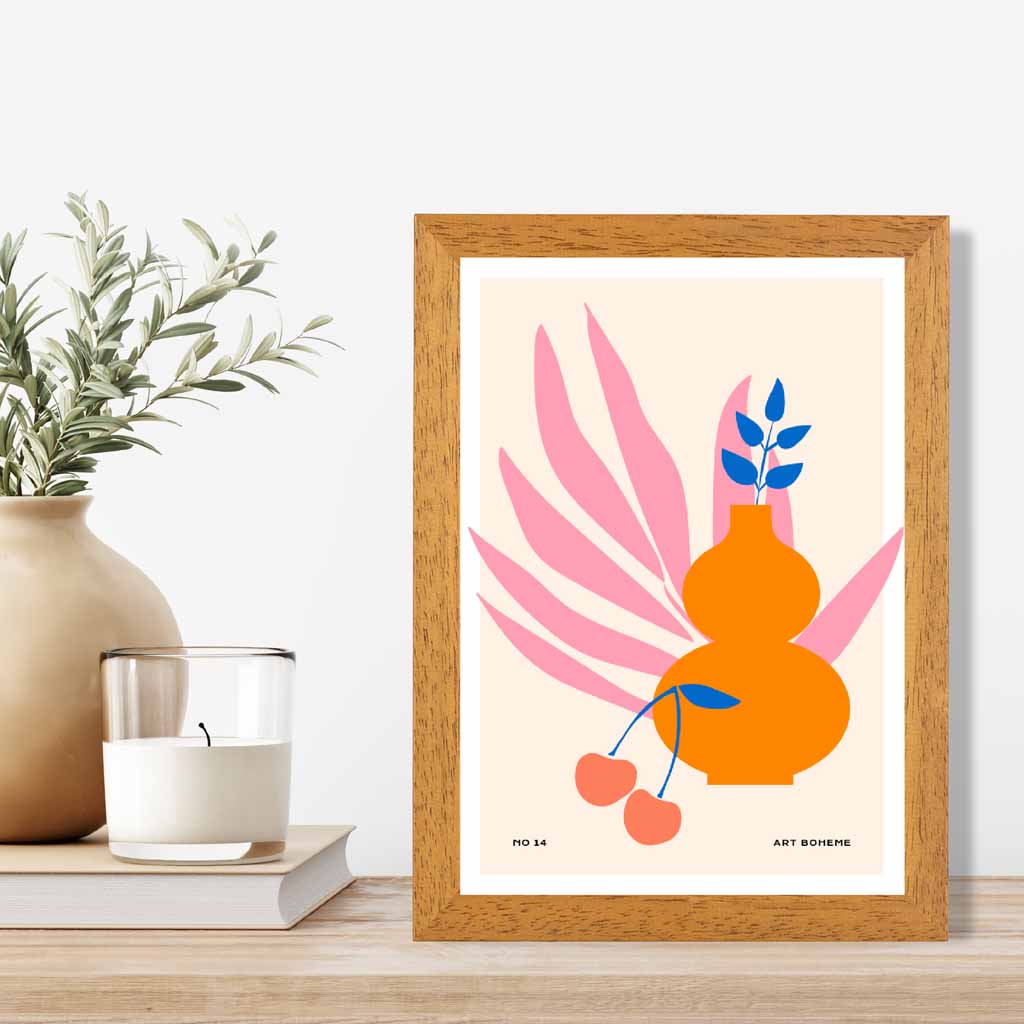 Boho  Orange, Pink Home Décor Art Print | Wall Art Plaza