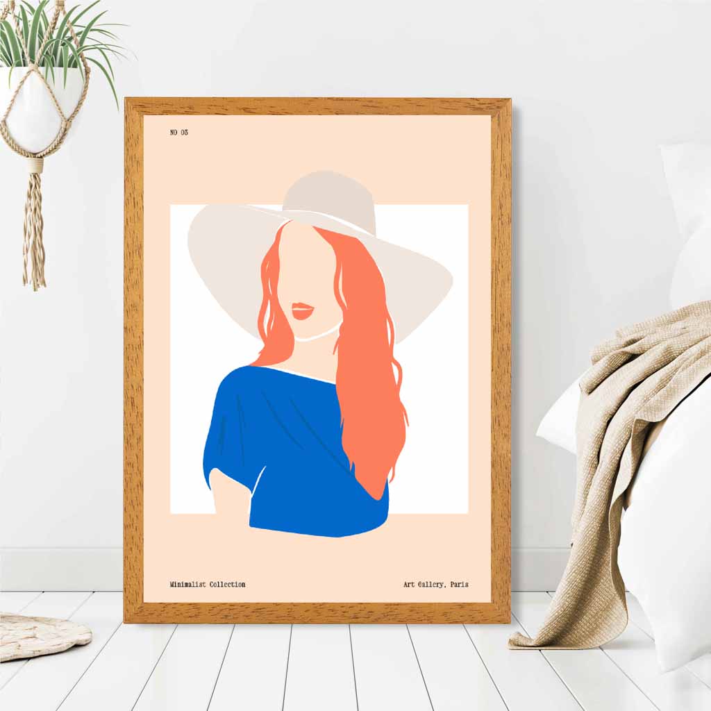 Modern Blue, Orange Fashion Art Print | Wall Art Plaza