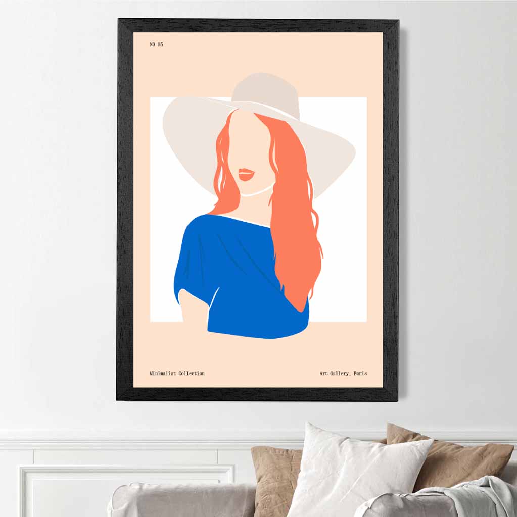 Modern Blue, Orange Fashion Art Print | Wall Art Plaza