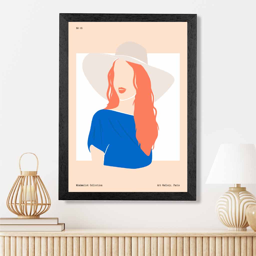Modern Blue, Orange Fashion Art Print | Wall Art Plaza