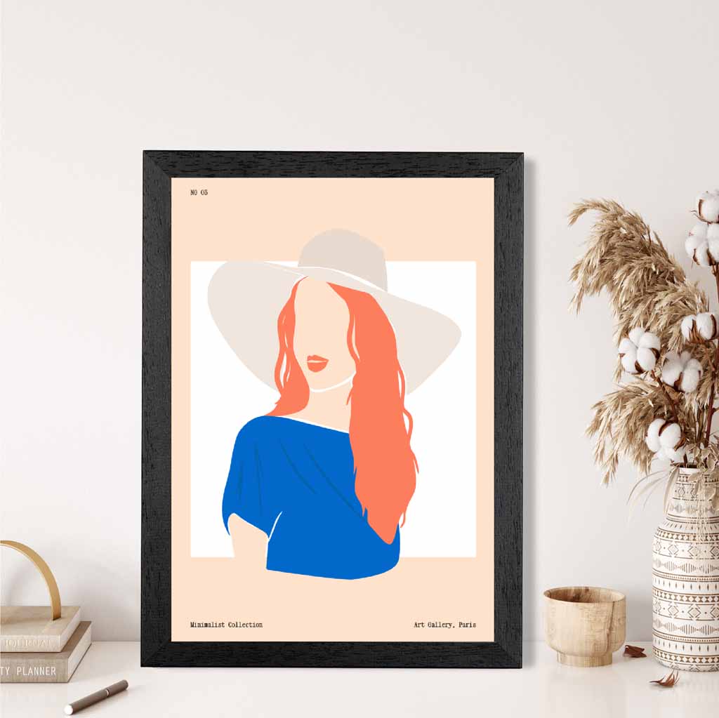Modern Blue, Orange Fashion Art Print | Wall Art Plaza