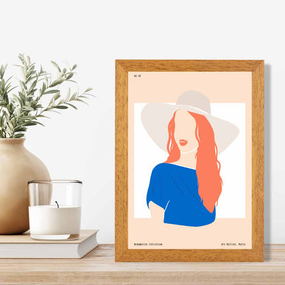 Modern Blue, Orange Fashion Art Print | Wall Art Plaza