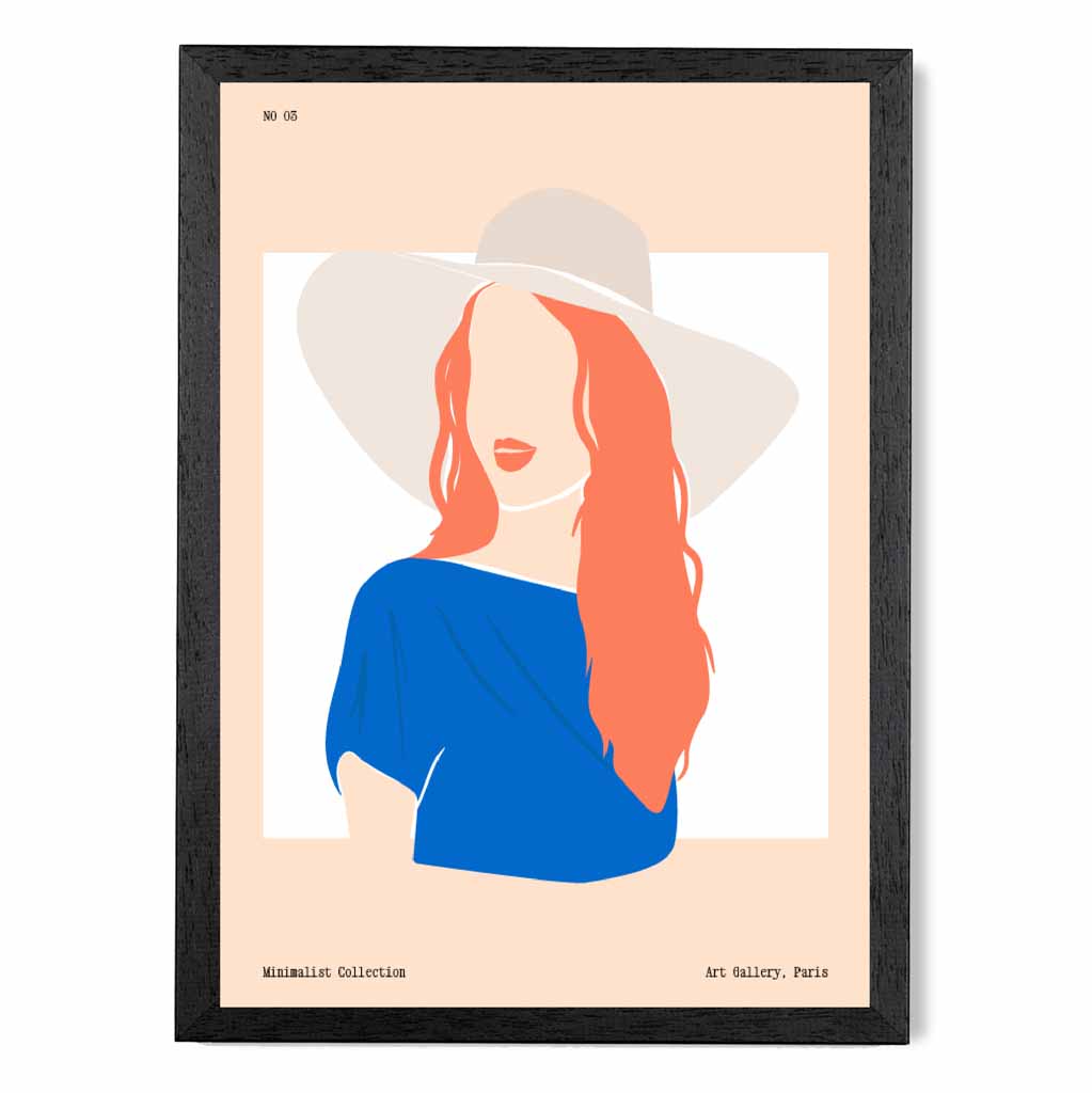 Modern Blue, Orange Fashion Art Print | Wall Art Plaza