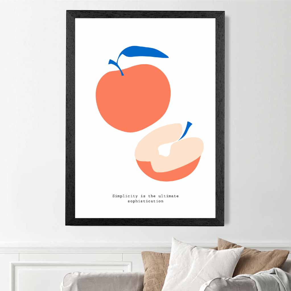 Modern Orange, Blue Apples Art Print | Wall Art Plaza