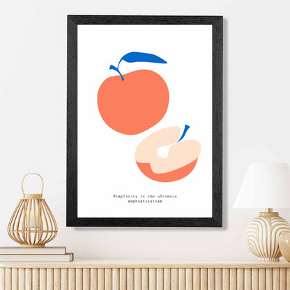 Modern Orange, Blue Apples Art Print | Wall Art Plaza