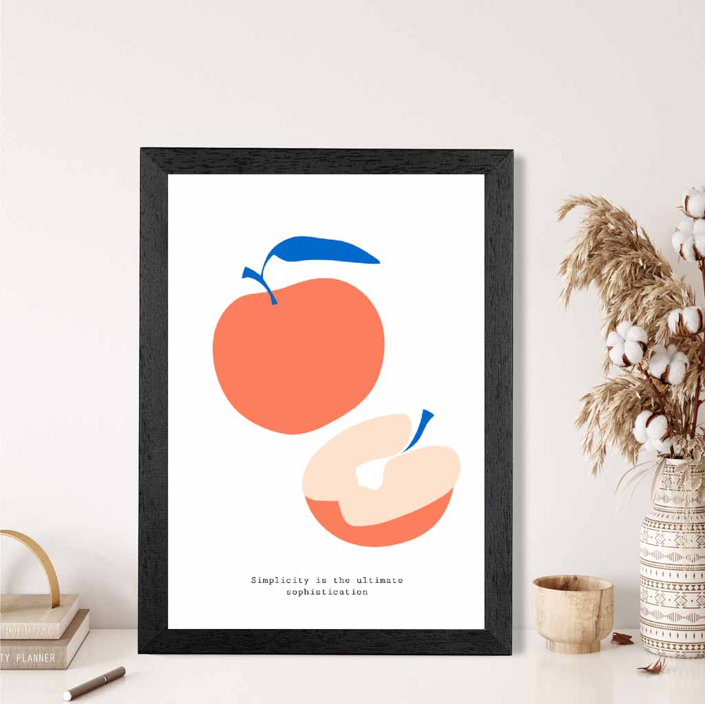 Modern Orange, Blue Apples Art Print | Wall Art Plaza