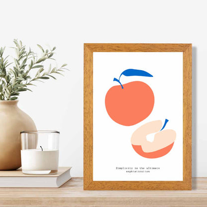 Modern Orange, Blue Apples Art Print | Wall Art Plaza