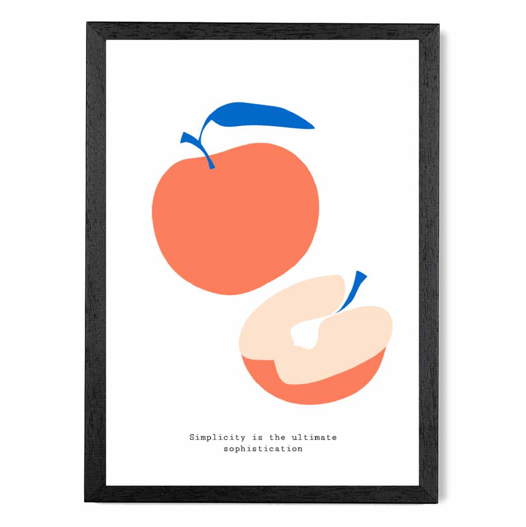 Modern Orange, Blue Apples Art Print | Wall Art Plaza