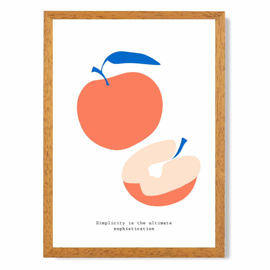 Modern Orange, Blue Apples Art Print | Wall Art Plaza