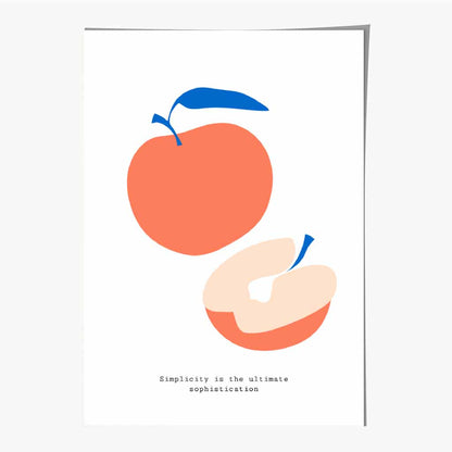 Modern Orange, Blue Apples Art Print | Wall Art Plaza