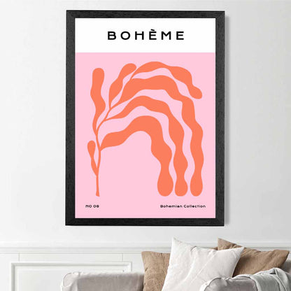 Boho Orange, Pink Floral Art Print | Wall Art Plaza