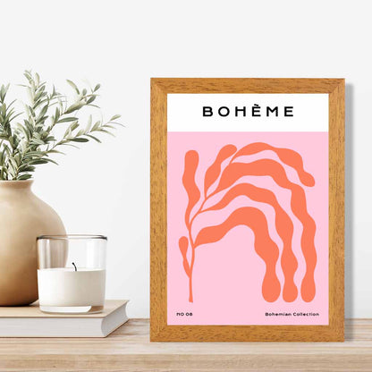 Boho Orange, Pink Floral Art Print | Wall Art Plaza