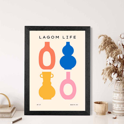 Quirky Colourful Vases Kitchen Art Print | Wall Art Plaza