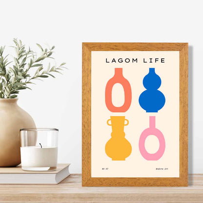 Quirky Colourful Vases Kitchen Art Print | Wall Art Plaza