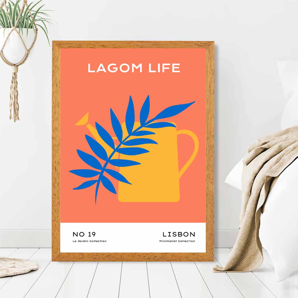 Quirky Orange, Blue Garden Art Print | Wall Art Plaza