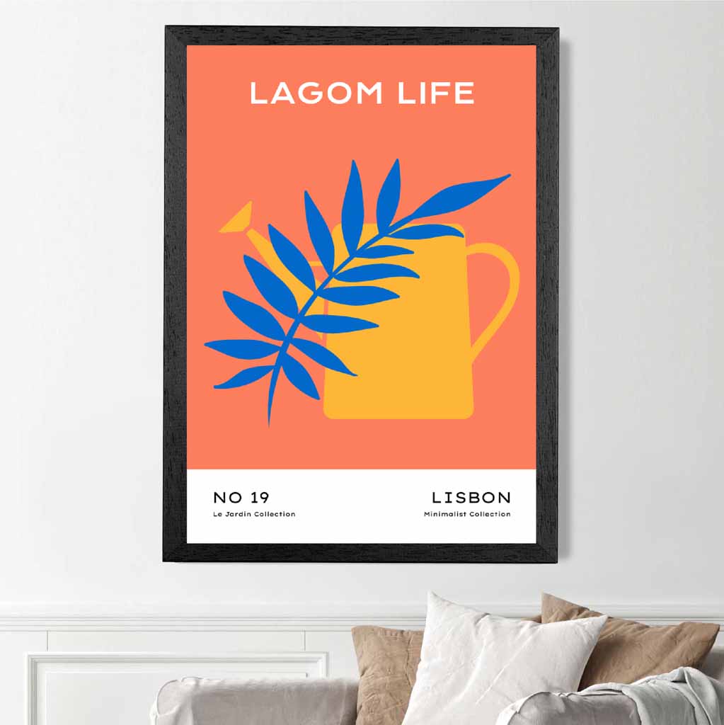 Quirky Orange, Blue Garden Art Print | Wall Art Plaza