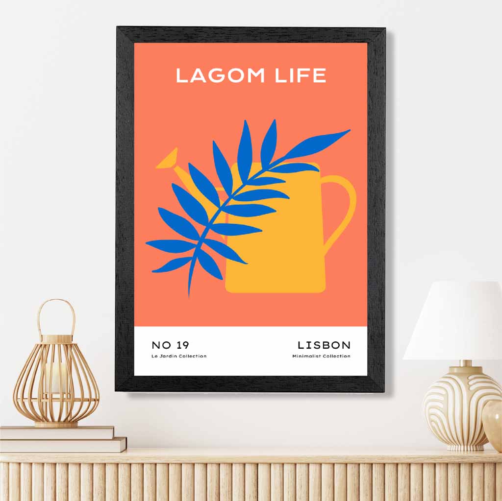 Quirky Orange, Blue Garden Art Print | Wall Art Plaza