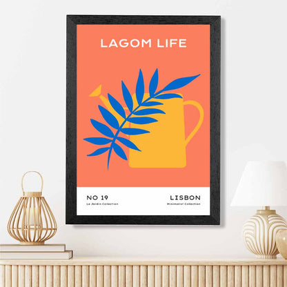 Quirky Orange, Blue Garden Art Print | Wall Art Plaza