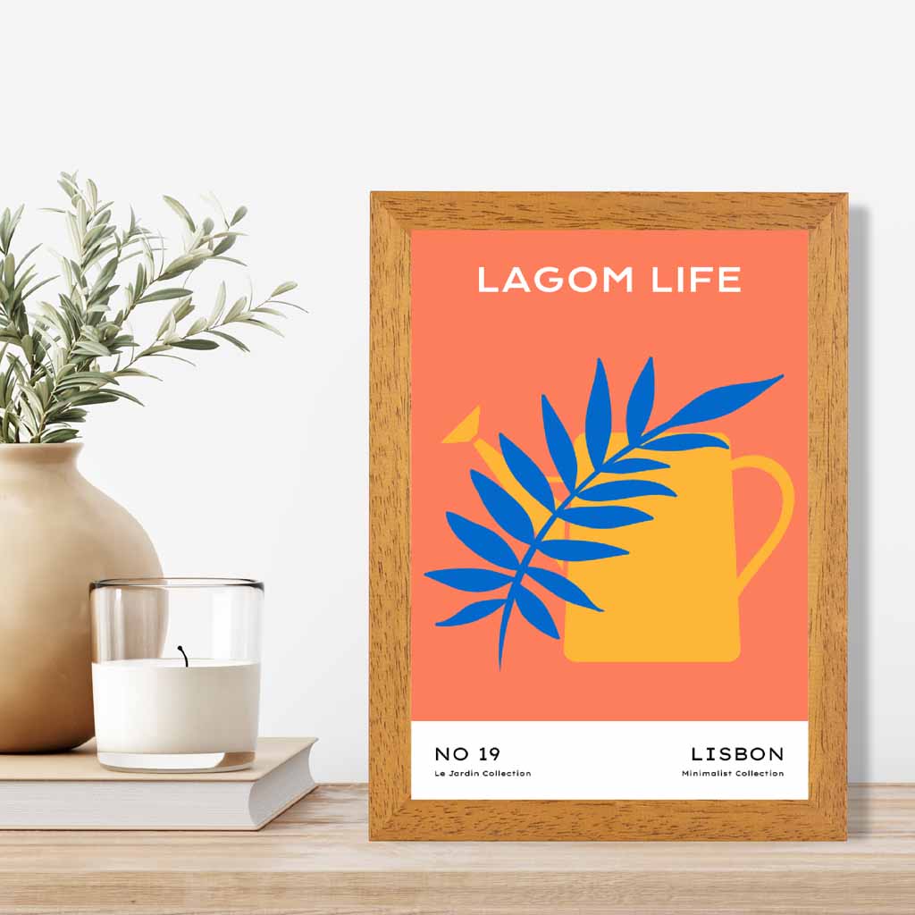 Quirky Orange, Blue Garden Art Print | Wall Art Plaza