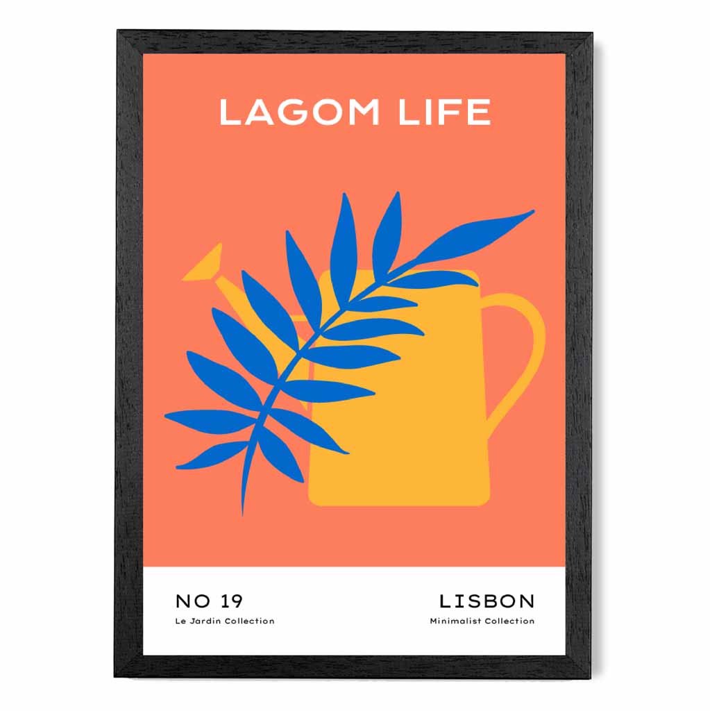 Quirky Orange, Blue Garden Art Print | Wall Art Plaza