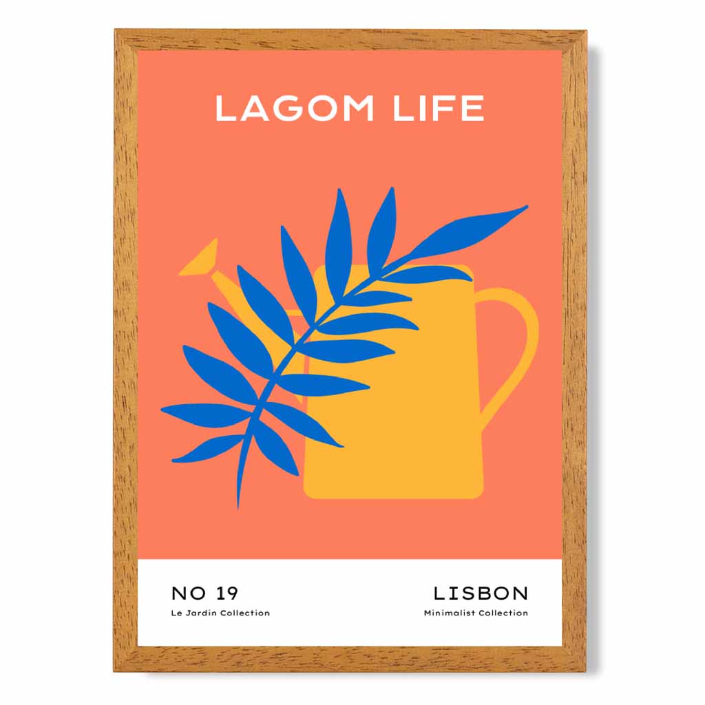 Quirky Orange, Blue Garden Art Print | Wall Art Plaza