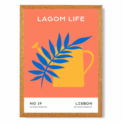 Quirky Orange, Blue Garden Art Print | Wall Art Plaza