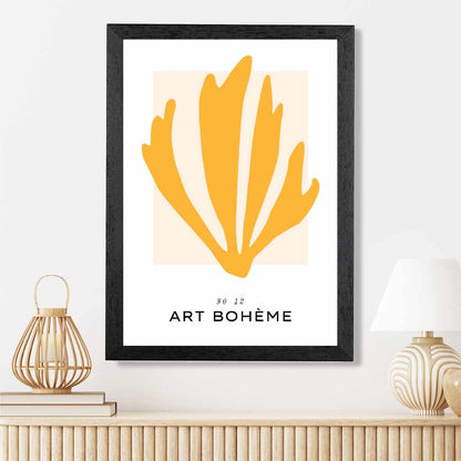 Boho Modern Yellow Leaf Art Print | Wall Art Plaza