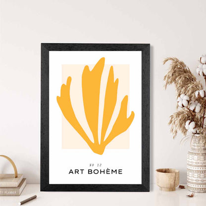 Boho Modern Yellow Leaf Art Print | Wall Art Plaza