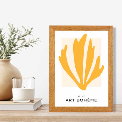 Boho Modern Yellow Leaf Art Print | Wall Art Plaza