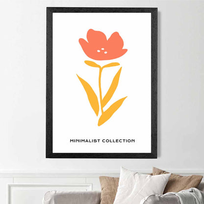 Simple Modern Orange, Yellow Flower Art Print | Wall Art Plaza