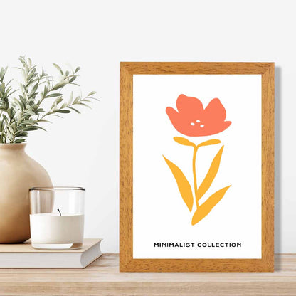 Simple Modern Orange, Yellow Flower Art Print | Wall Art Plaza