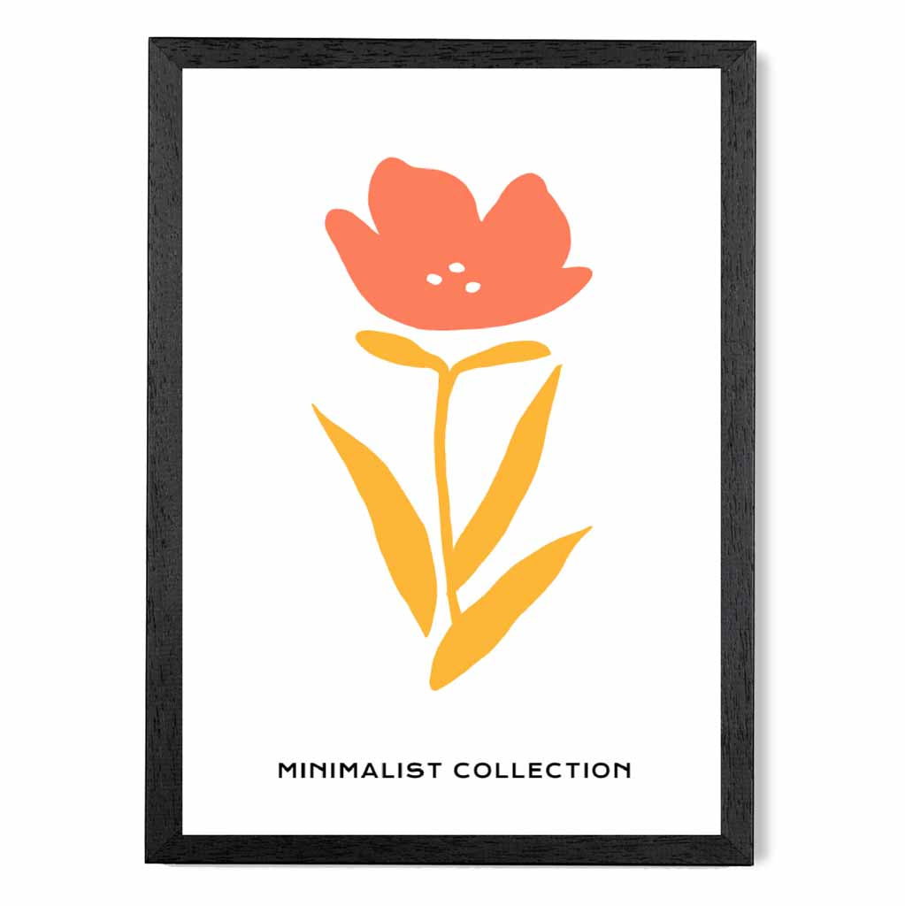 Simple Modern Orange, Yellow Flower Art Print | Wall Art Plaza