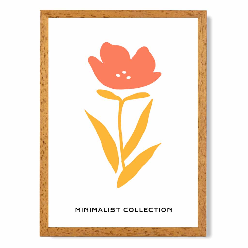 Simple Modern Orange, Yellow Flower Art Print | Wall Art Plaza