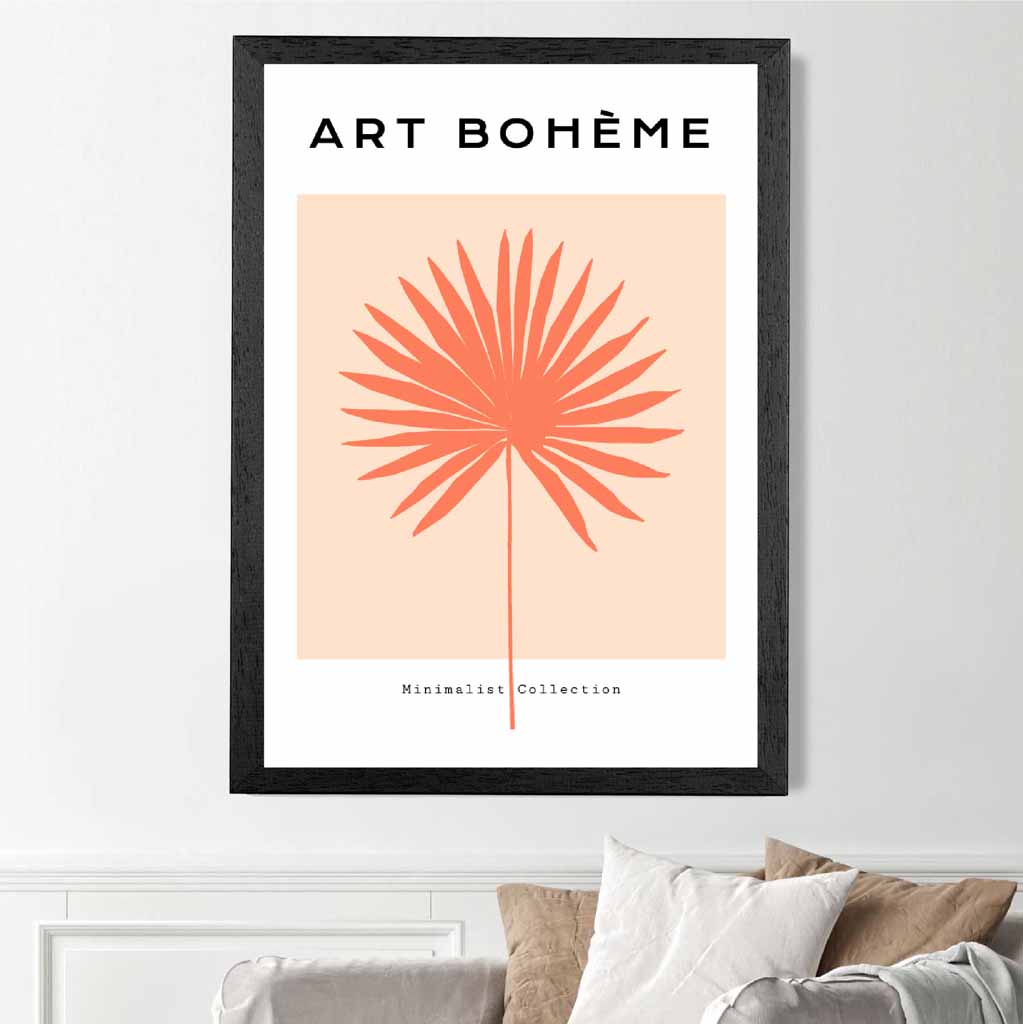 Boho Botanical Orange Leaf Art Print | Wall Art Plaza