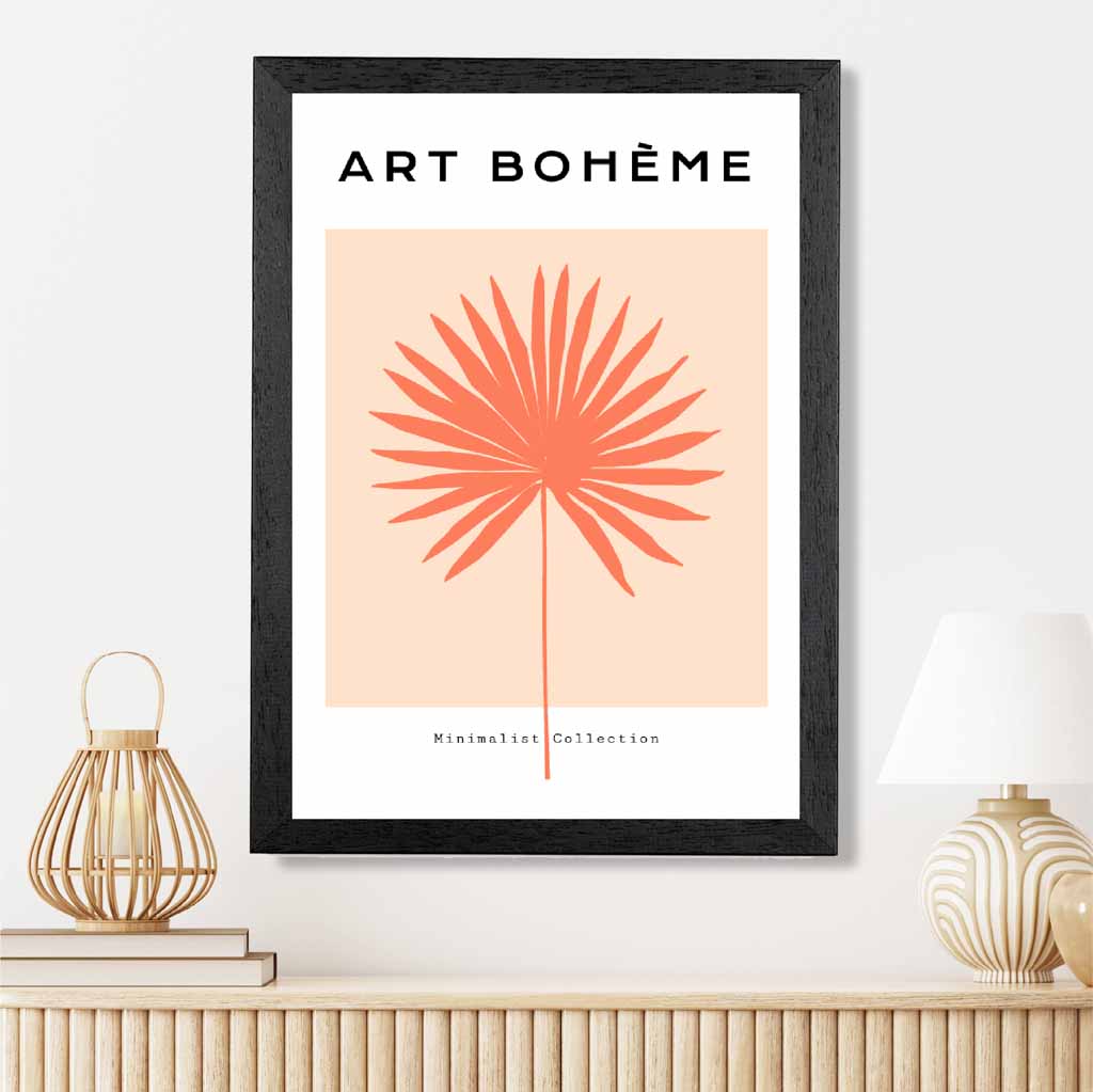 Boho Botanical Orange Leaf Art Print | Wall Art Plaza