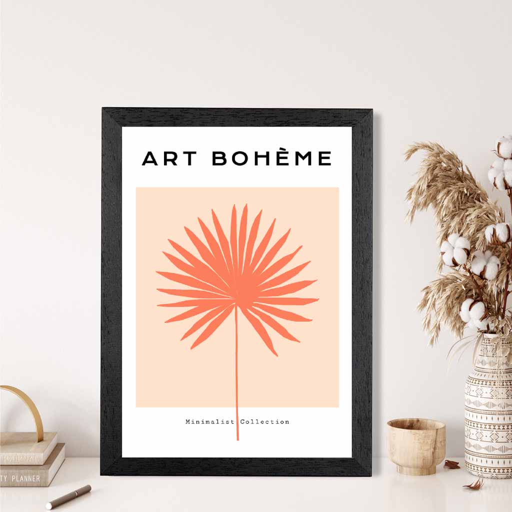 Boho Botanical Orange Leaf Art Print | Wall Art Plaza