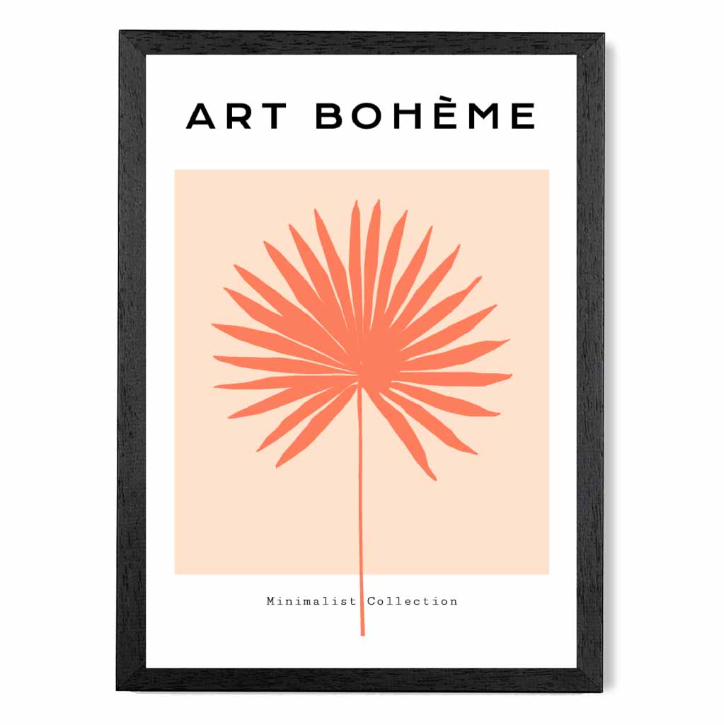 Boho Botanical Orange Leaf Art Print | Wall Art Plaza