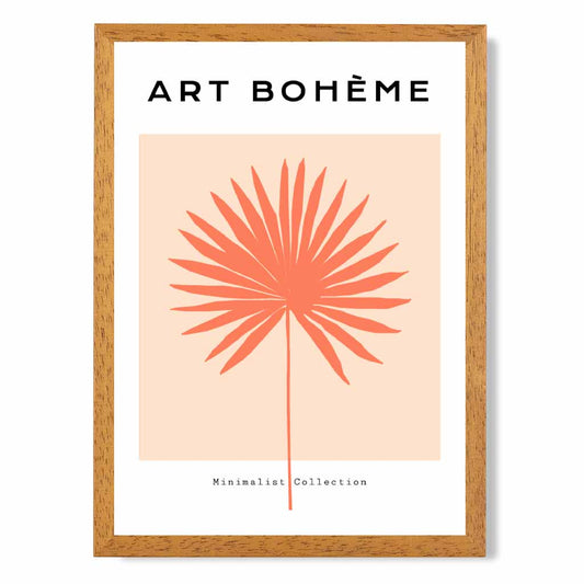 Boho Botanical Orange Leaf Art Print | Wall Art Plaza