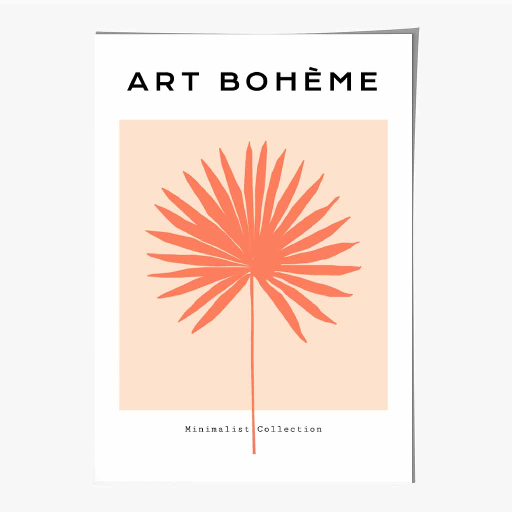 Boho Botanical Orange Leaf Art Print | Wall Art Plaza